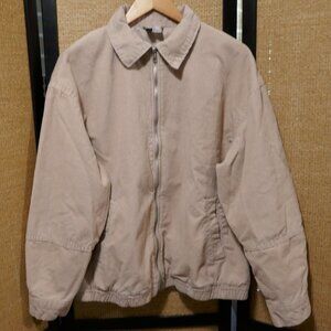 Divided H&M Collared Zip Up Beige Corduroy Jacket Grandpa Core Retro Small